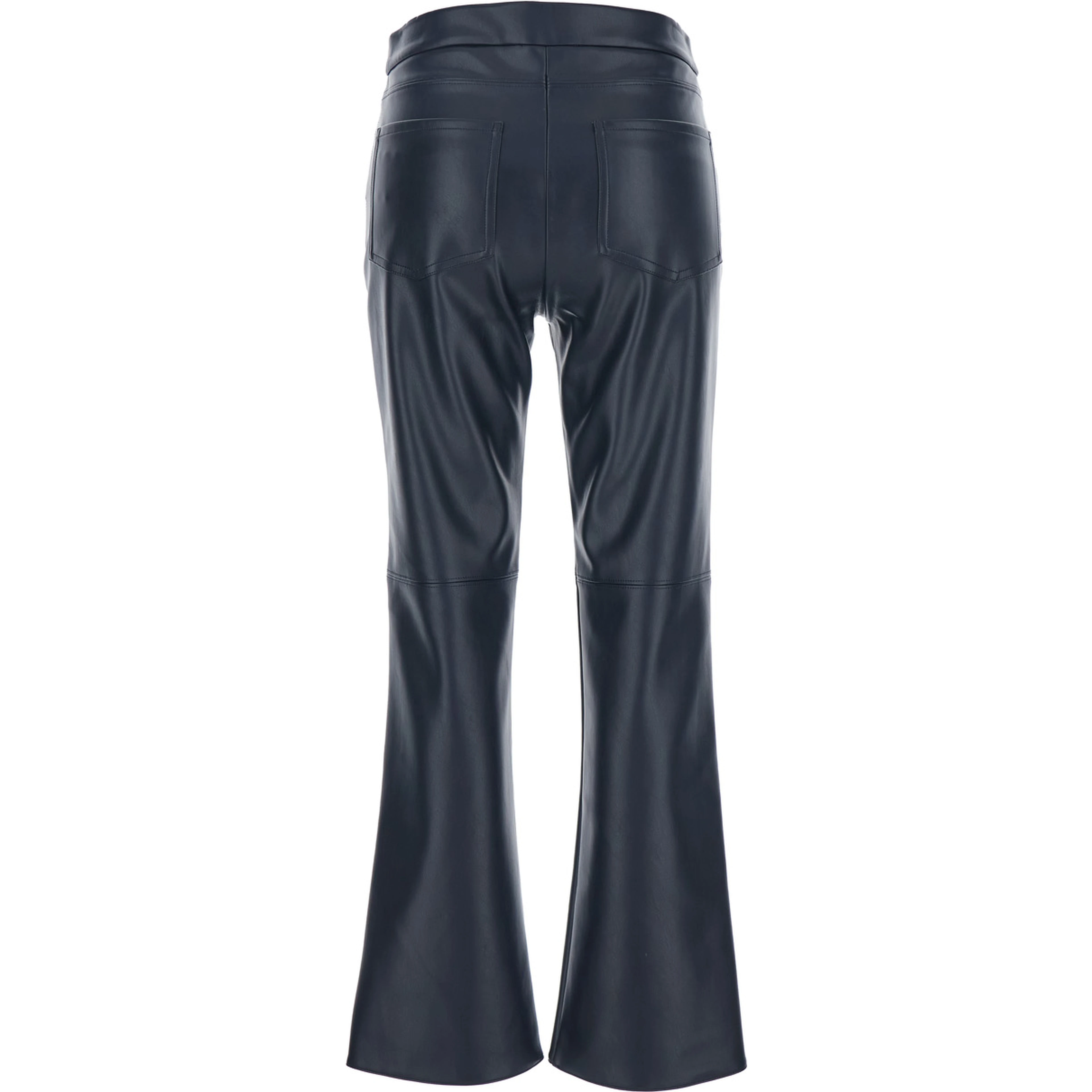 Sublime Dark Blue Pants with Flared Leg in Eco Leather Woman