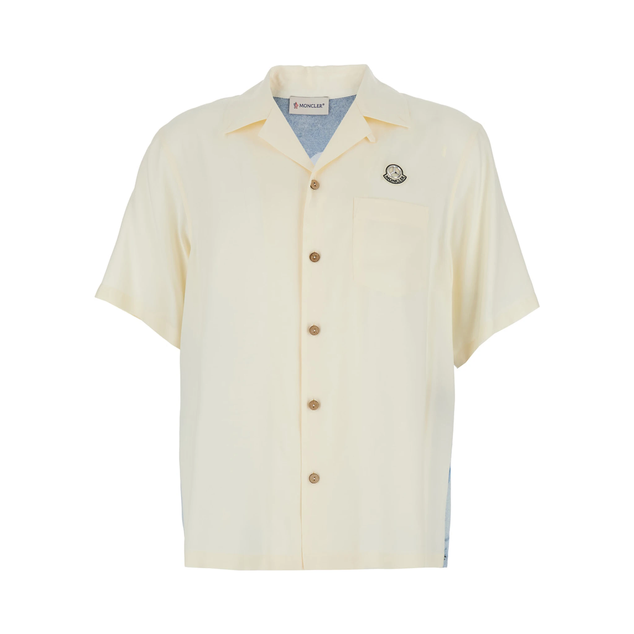 Multicolor Shirt with Classic Collar and Logo Motif with Automobile Print on the Back in Viscose Man