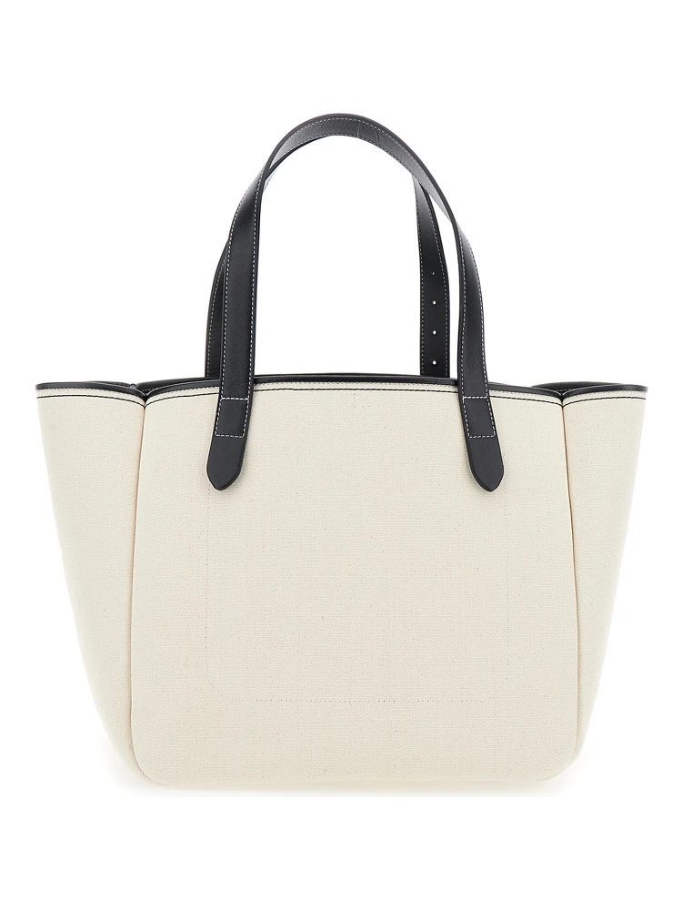White Shopper with JW Logo on the Front in Canvas and Leather Woman alternative