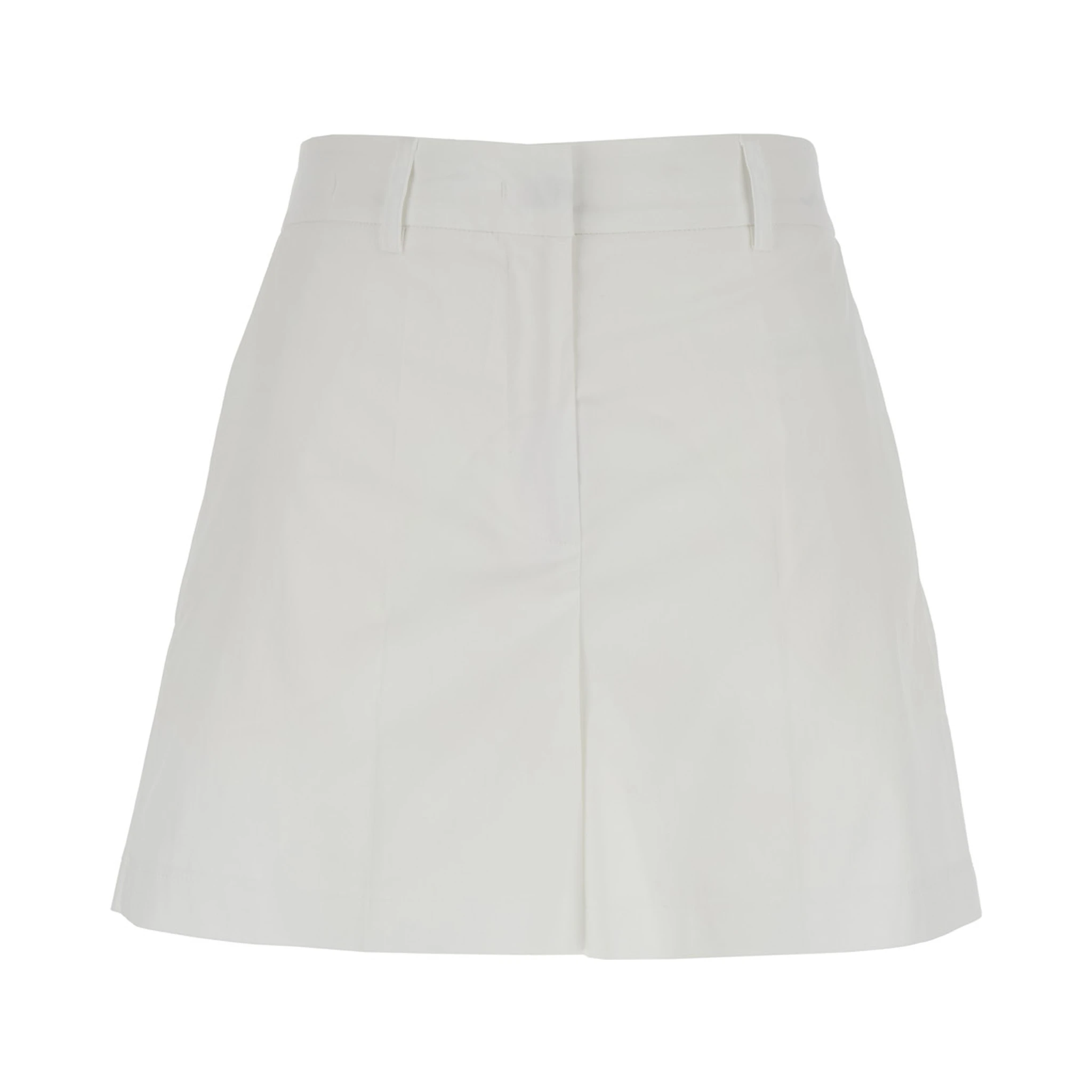 White Shorts with Belt Loops in Cotton Woman