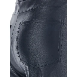 Sublime Dark Blue Pants with Flared Leg in Eco Leather Woman