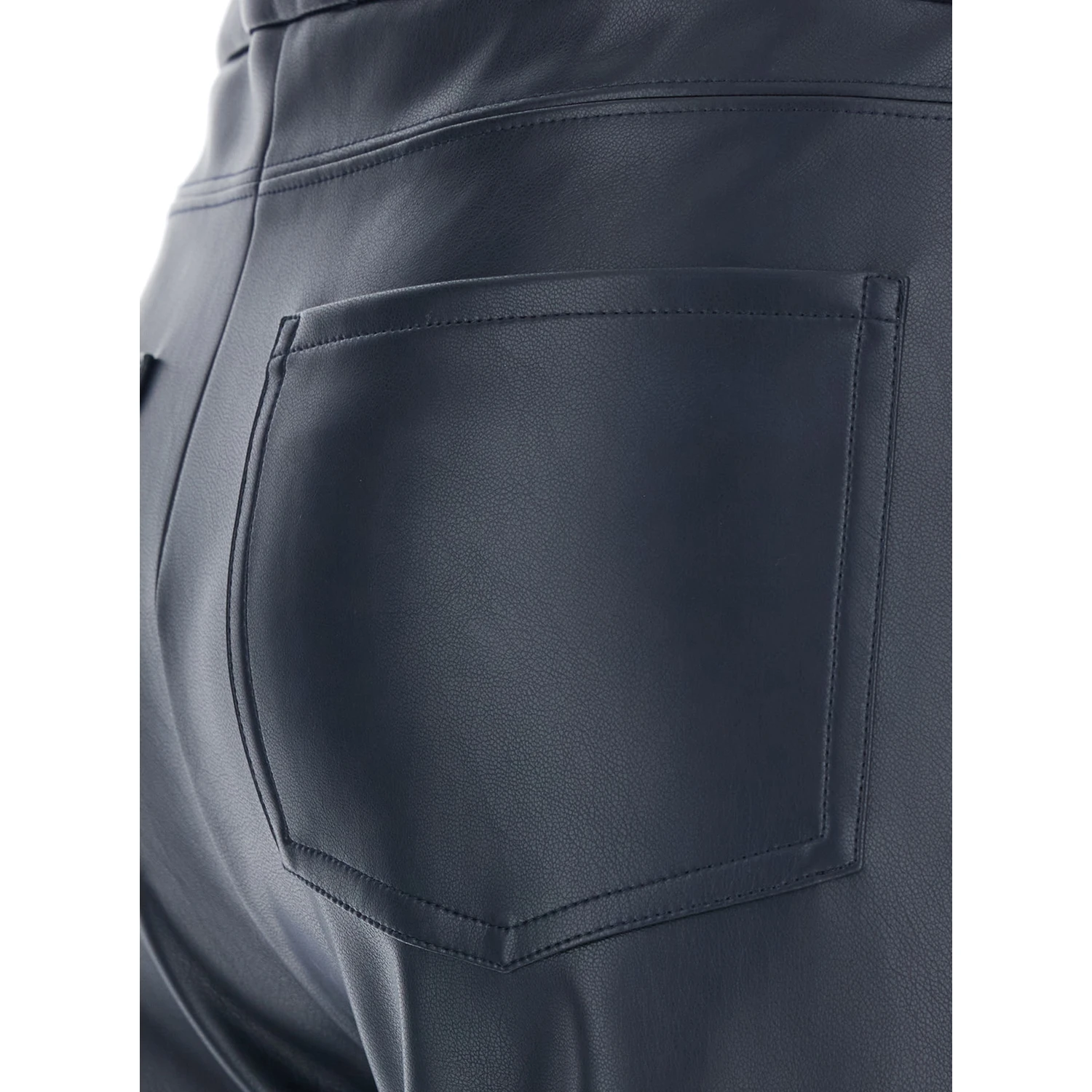 Sublime Dark Blue Pants with Flared Leg in Eco Leather Woman