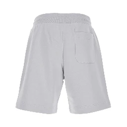 Cairo Grey Shorts with Drawstring Waist and Logo Patch on the Front in Cotton Blend Man