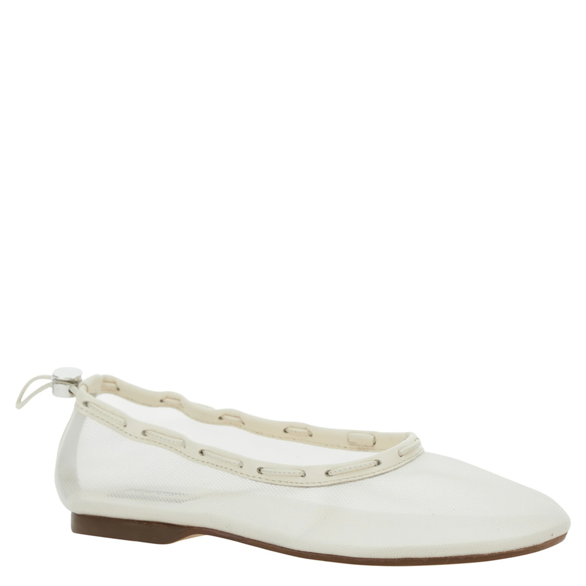 Gill White Ballerinas with Semi-Transparent Mesh Design and Adjustable Drawstring in Tech Fabric Woman