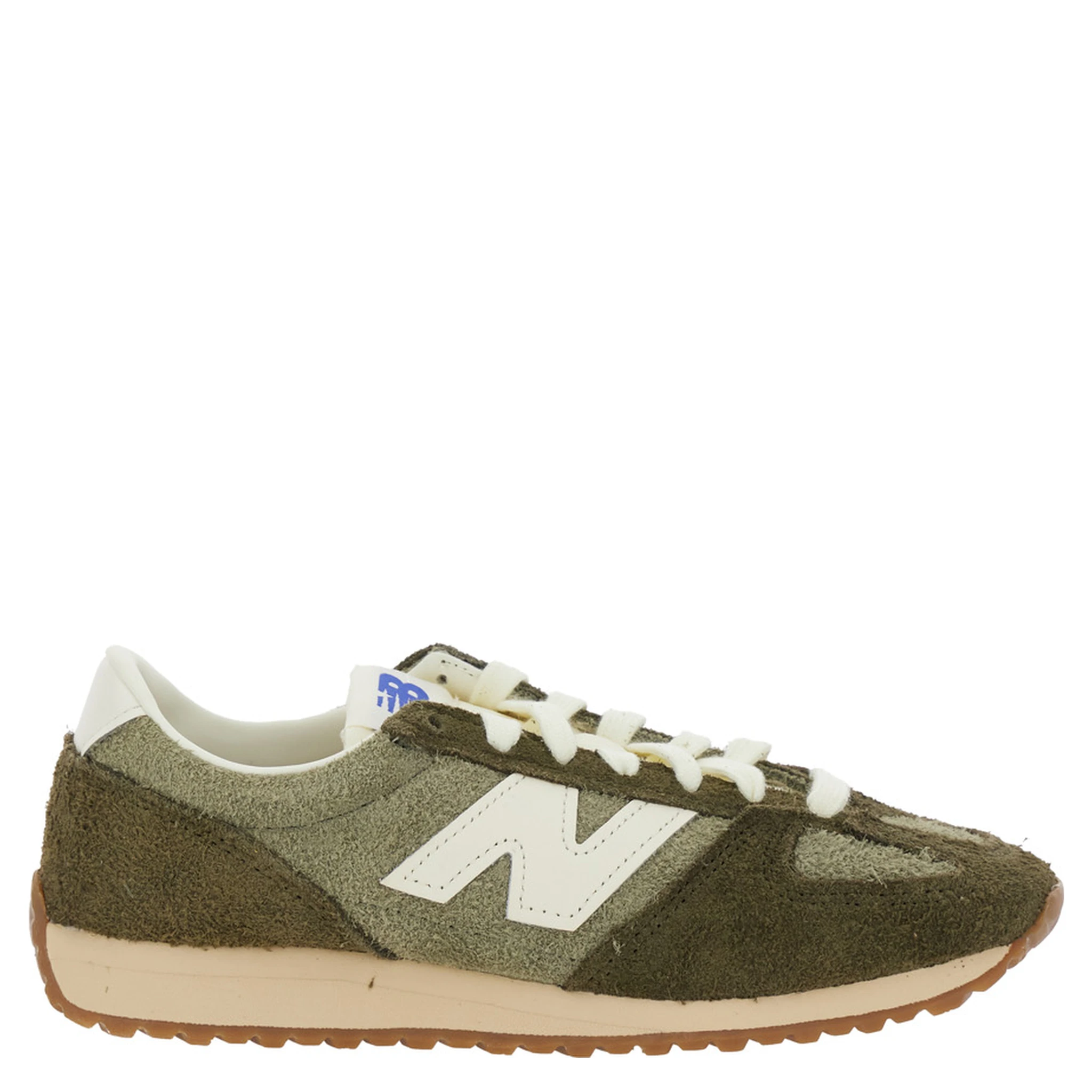 Green Low Top Sneakers with Logo Patch in Suede Unisex