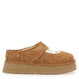 Bea Mary Jane Brown Mules with Cut-Out Detail in Suede Woman