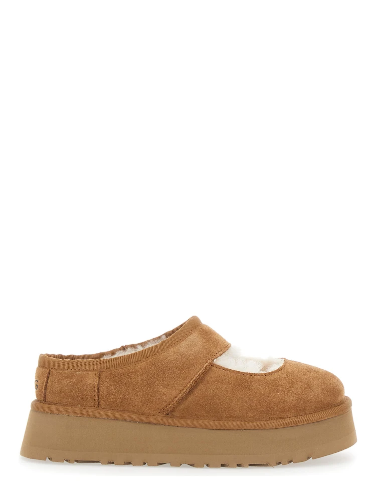 Bea Mary Jane Brown Mules with Cut-Out Detail in Suede Woman