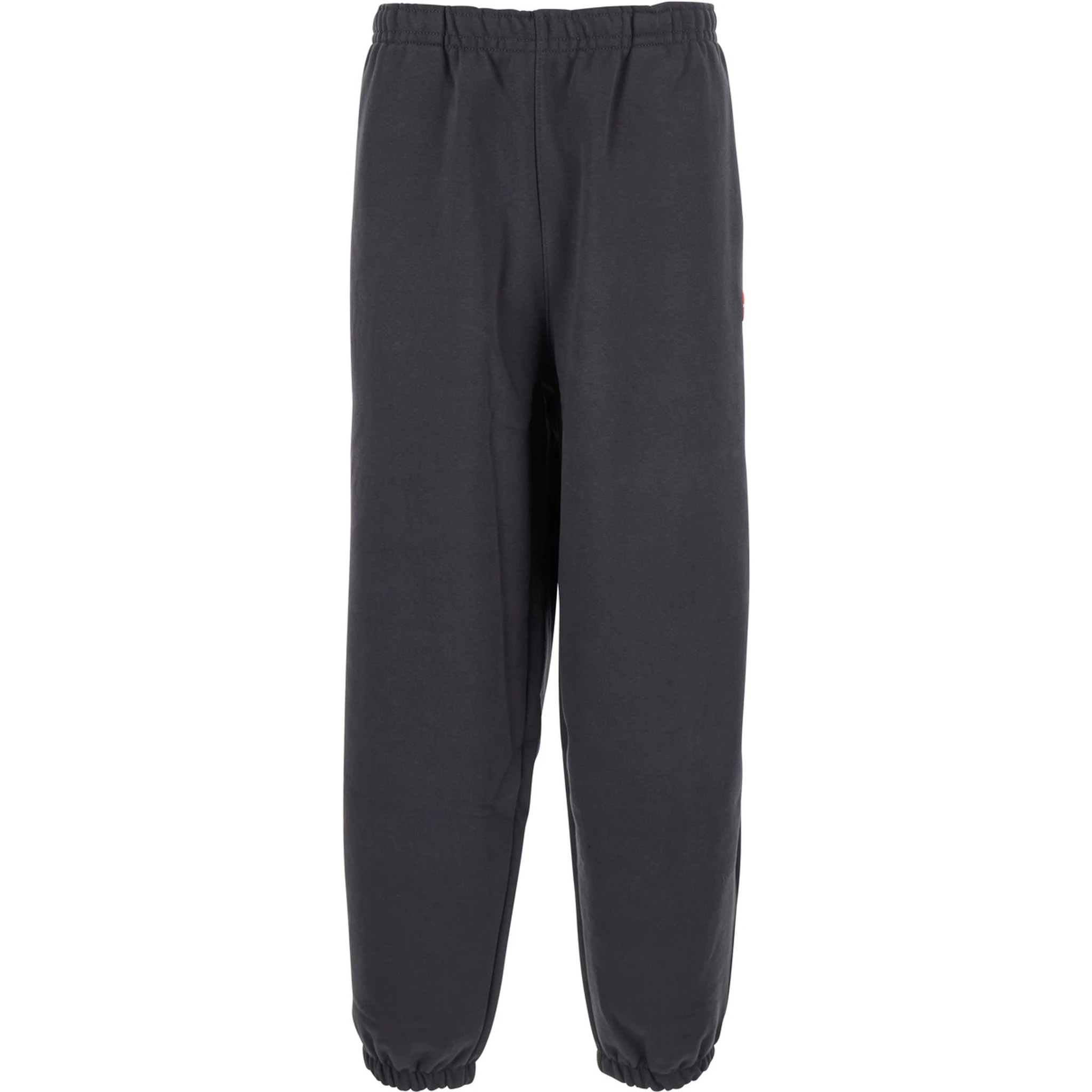 Grey Trousers with Elastic Waist and Side Logo Patch in Cotton Man
