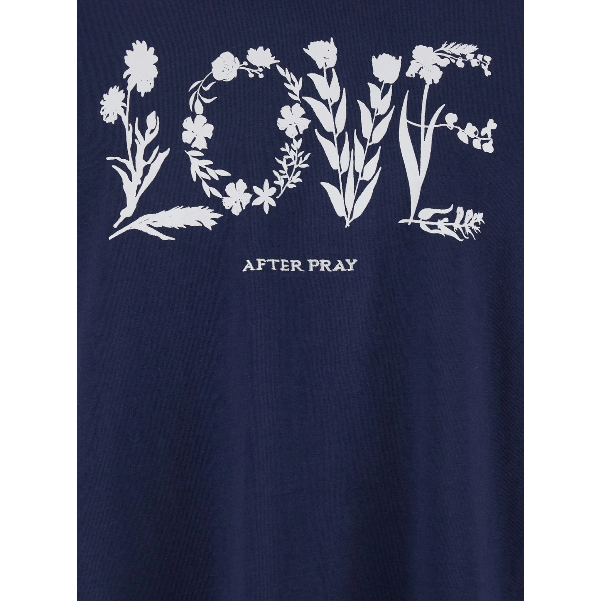 Blue Crewneck T-Shirt with Maxi Print on the Front in Cotton Man