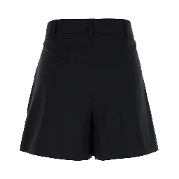 Black Shorts with Belt Loops in Cotton Woman