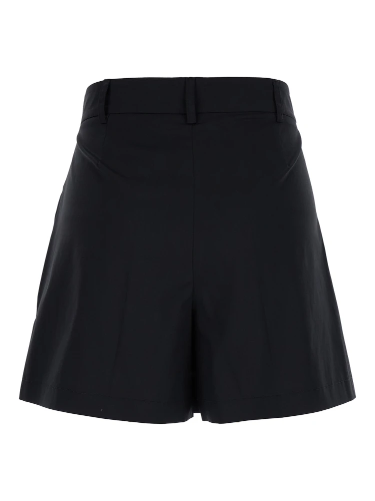 Black Shorts with Belt Loops in Cotton Woman alternative