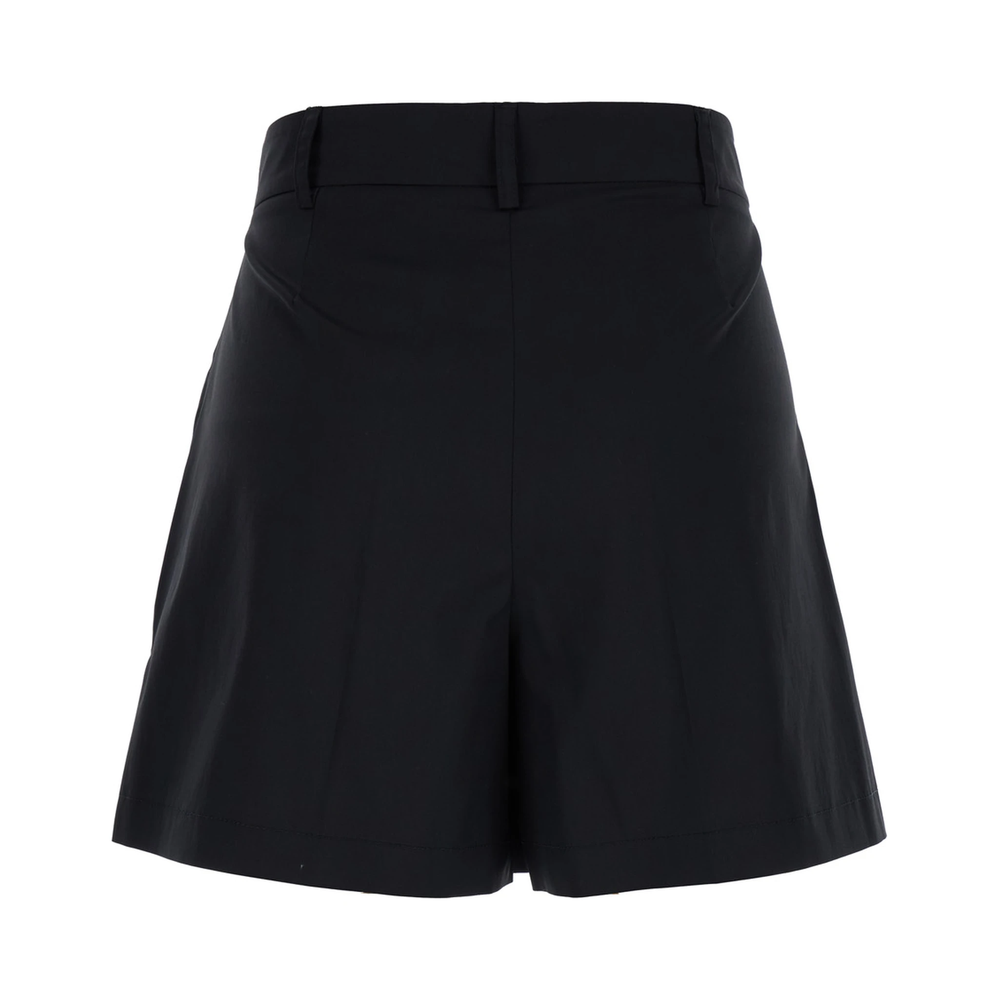 Black Shorts with Belt Loops in Cotton Woman