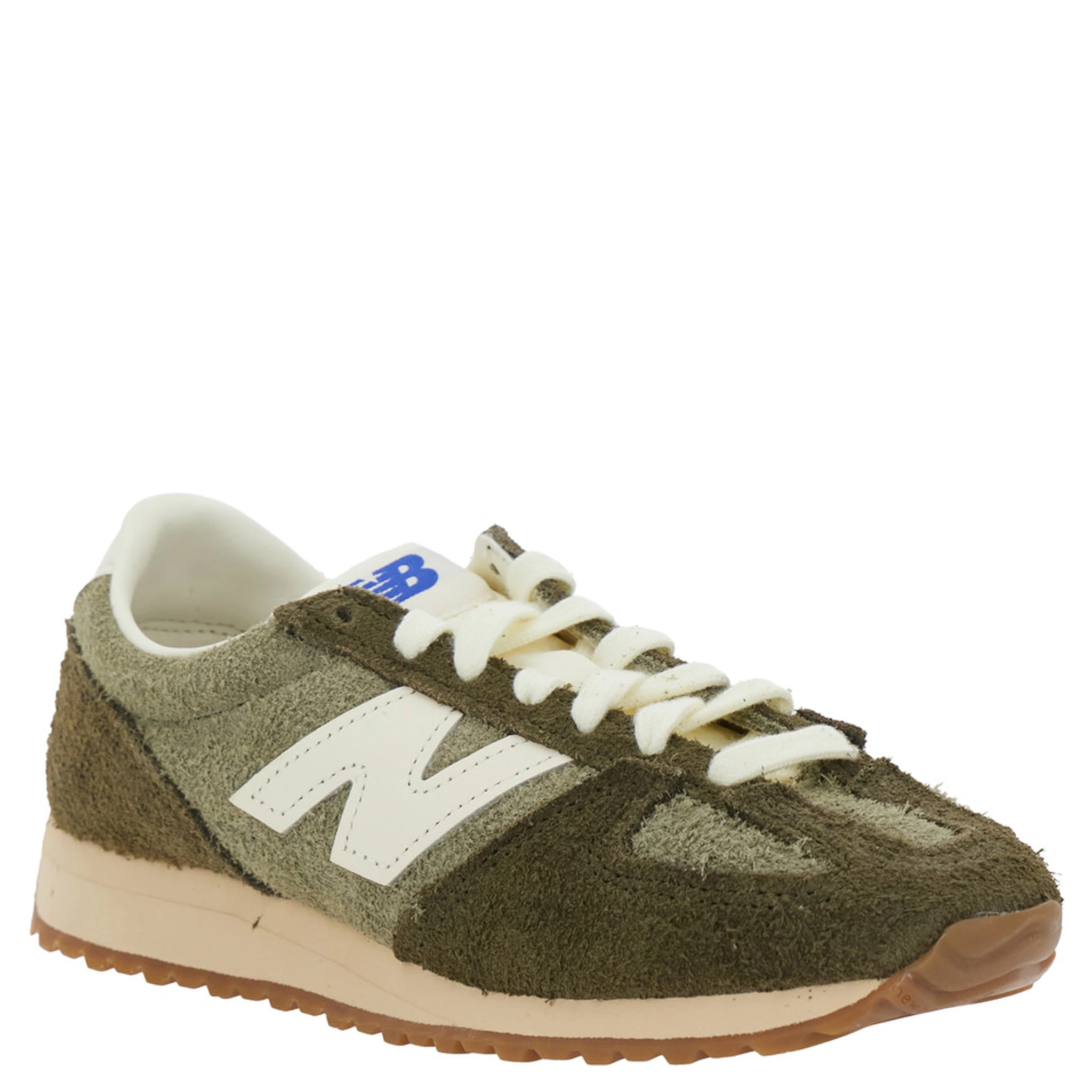 Green Low Top Sneakers with Logo Patch in Suede Unisex