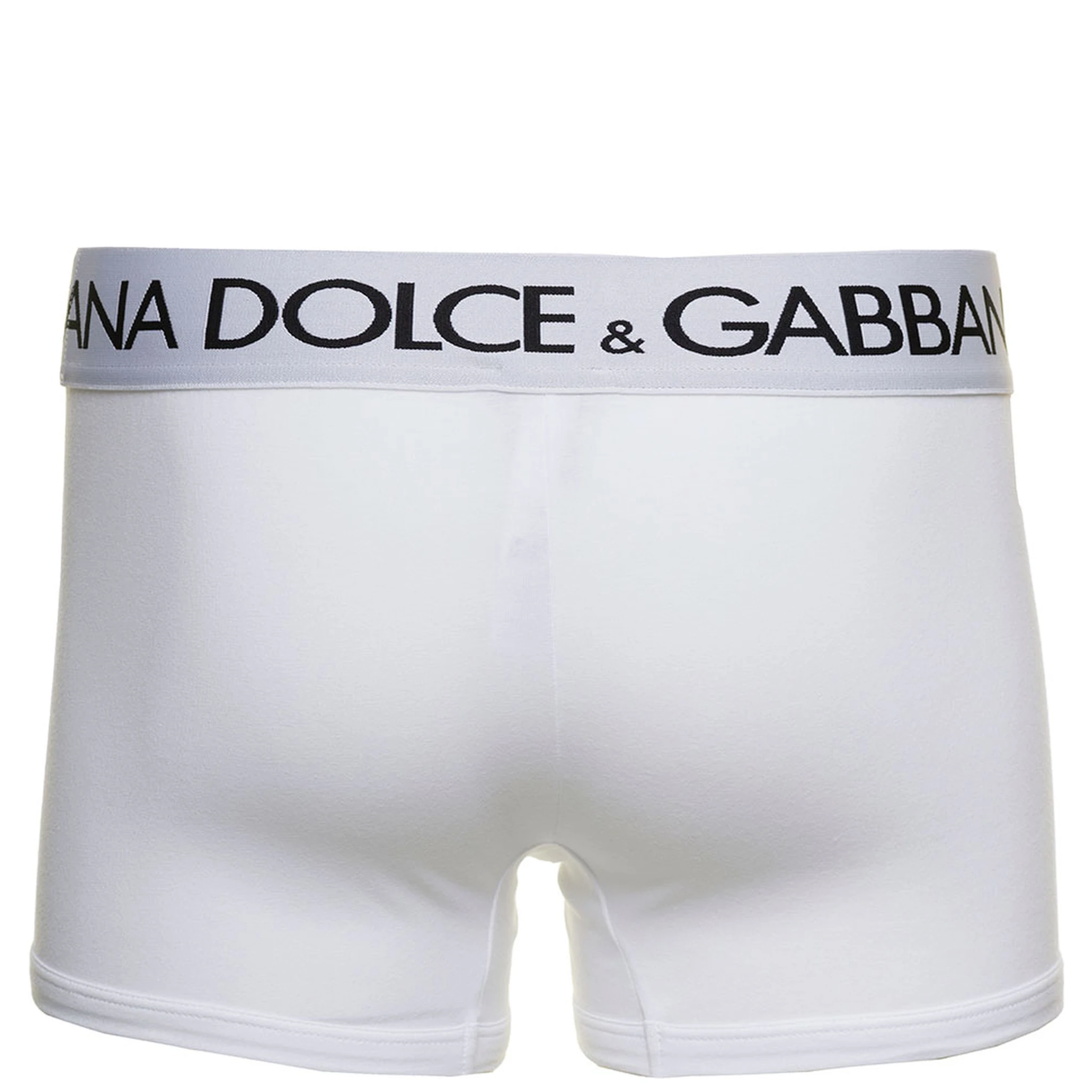 White Boxer Briefs with Branded Waistband in Stretch Cotton Man
