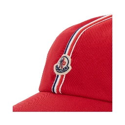 Red Baseball Hat with Logo Patch on the Front in Cotton Boy