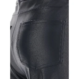 Sublime Dark Blue Pants with Flared Leg in Eco Leather Woman