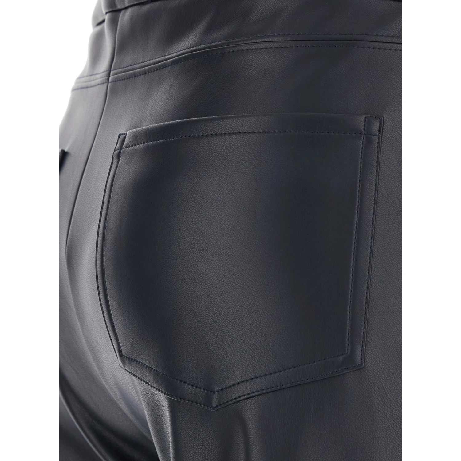 Sublime Dark Blue Pants with Flared Leg in Eco Leather Woman