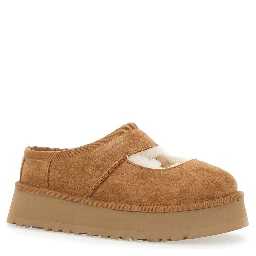 Bea Mary Jane Brown Mules with Cut-Out Detail in Suede Woman