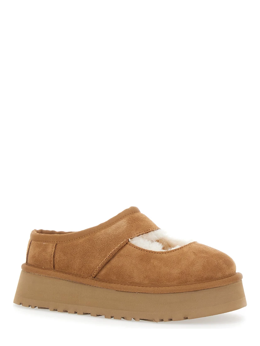 Bea Mary Jane Brown Mules with Cut-Out Detail in Suede Woman
