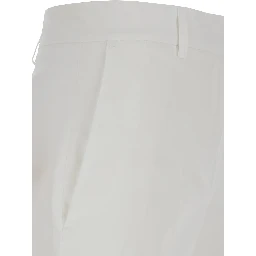 White Shorts with Belt Loops in Cotton Woman