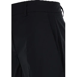 Black Shorts with Belt Loops in Cotton Woman