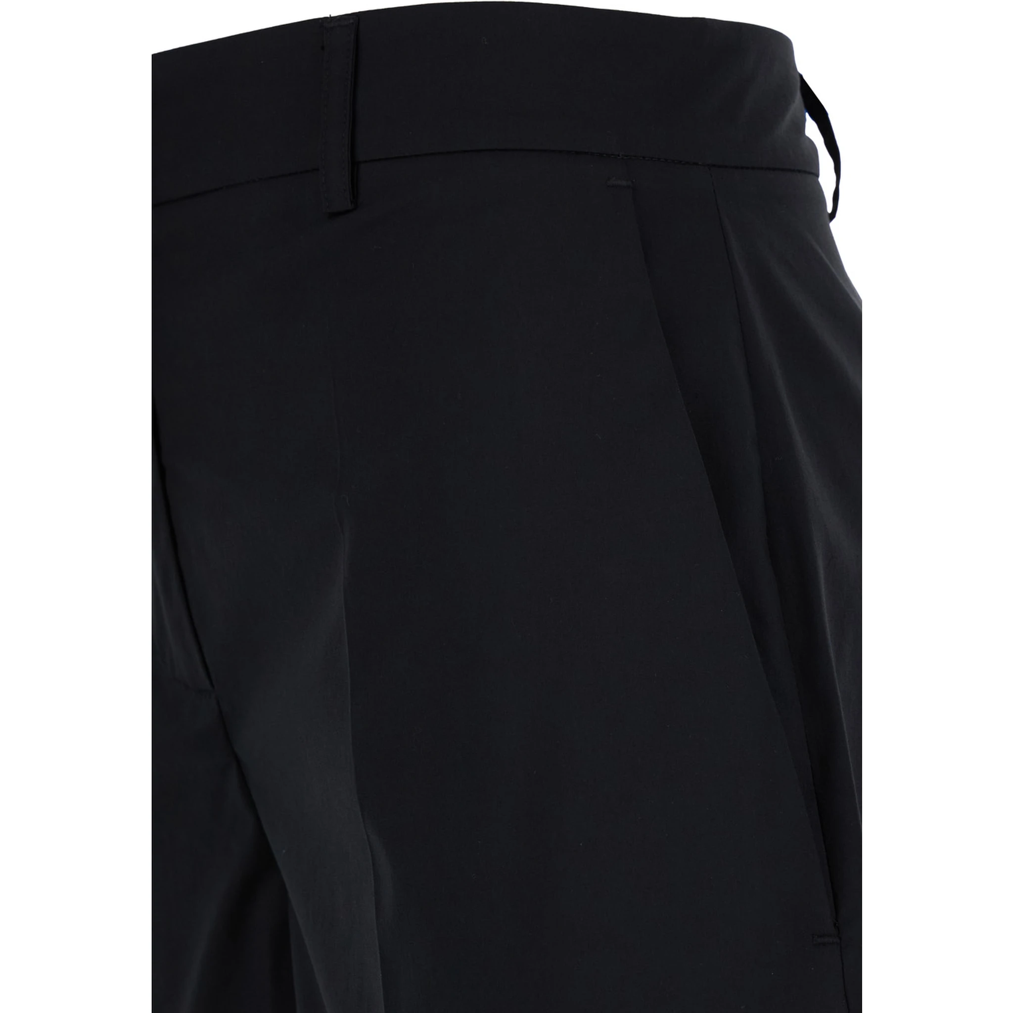 Black Shorts with Belt Loops in Cotton Woman