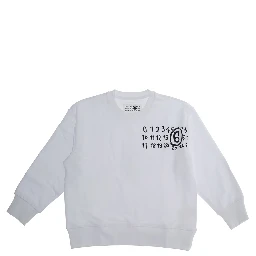 White Sweatshirt with Logo on the Front in Cotton Boy