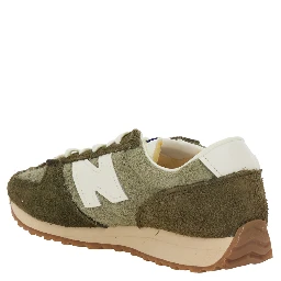 Green Low Top Sneakers with Logo Patch in Suede Unisex
