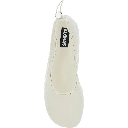Gill White Ballerinas with Semi-Transparent Mesh Design and Adjustable Drawstring in Tech Fabric Woman
