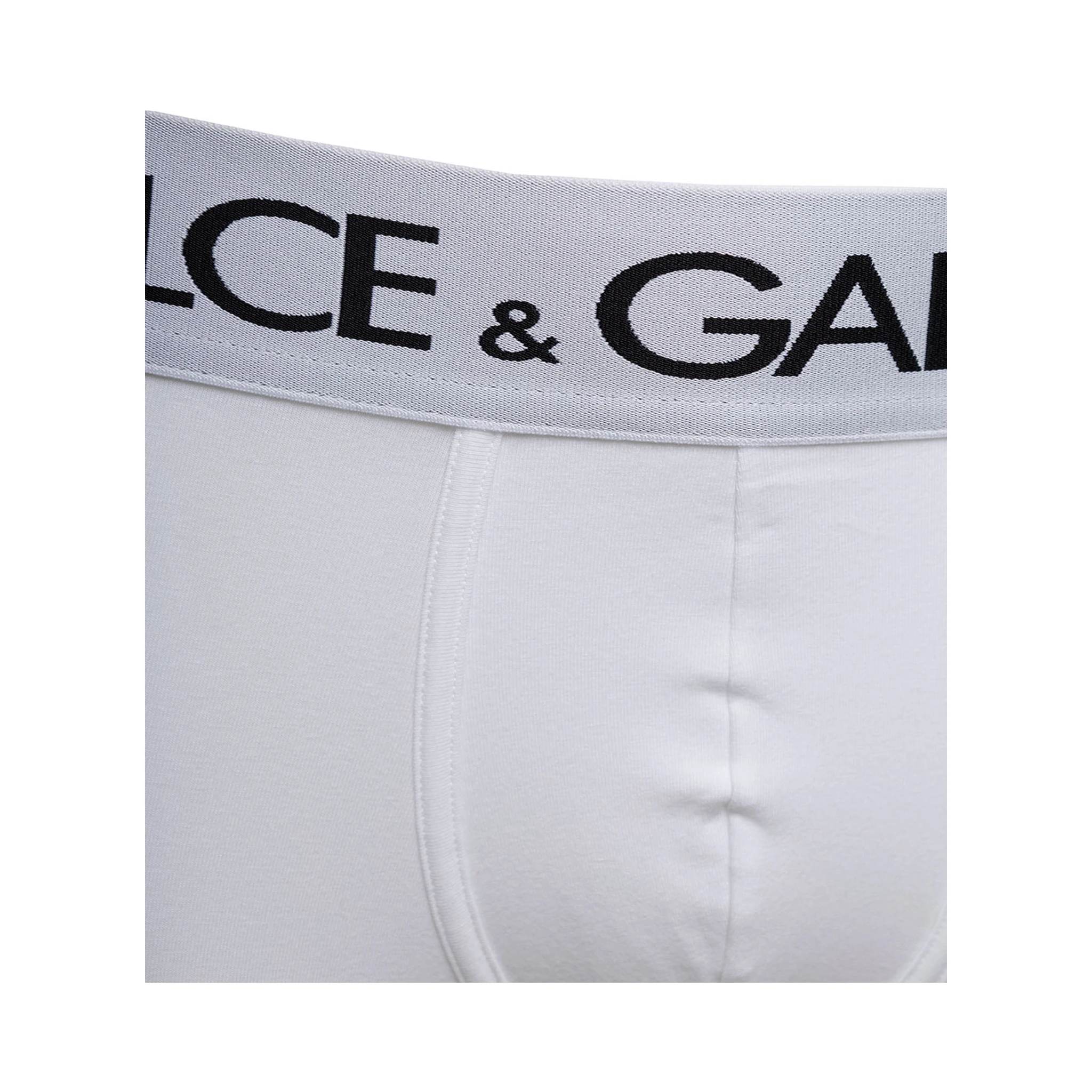 White Boxer Briefs with Branded Waistband in Stretch Cotton Man