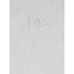 White Sleeveless Top with Logo Embroidery on the Front and Ribbed Knit in Cotton Man