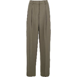 Brown Pants with Belt Loops and Wide Leg in Tech Fabric Woman