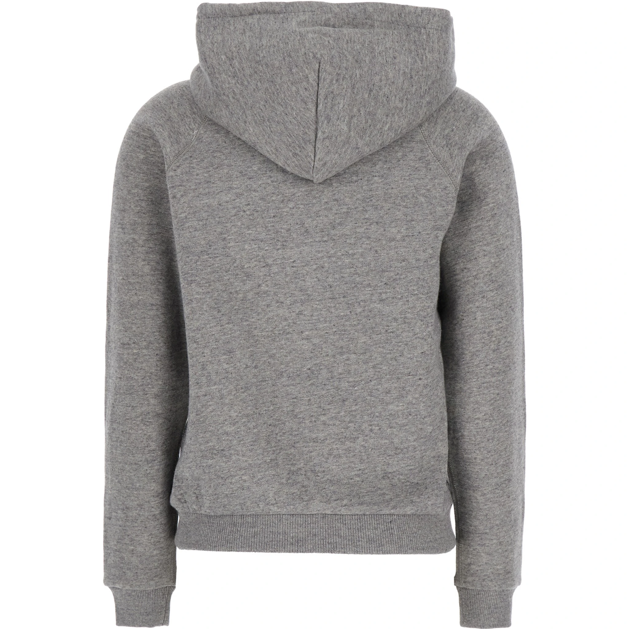 Grey Hoodie with Drawstring Hood and Pony Embroidery on the Front in Cotton Blend Woman