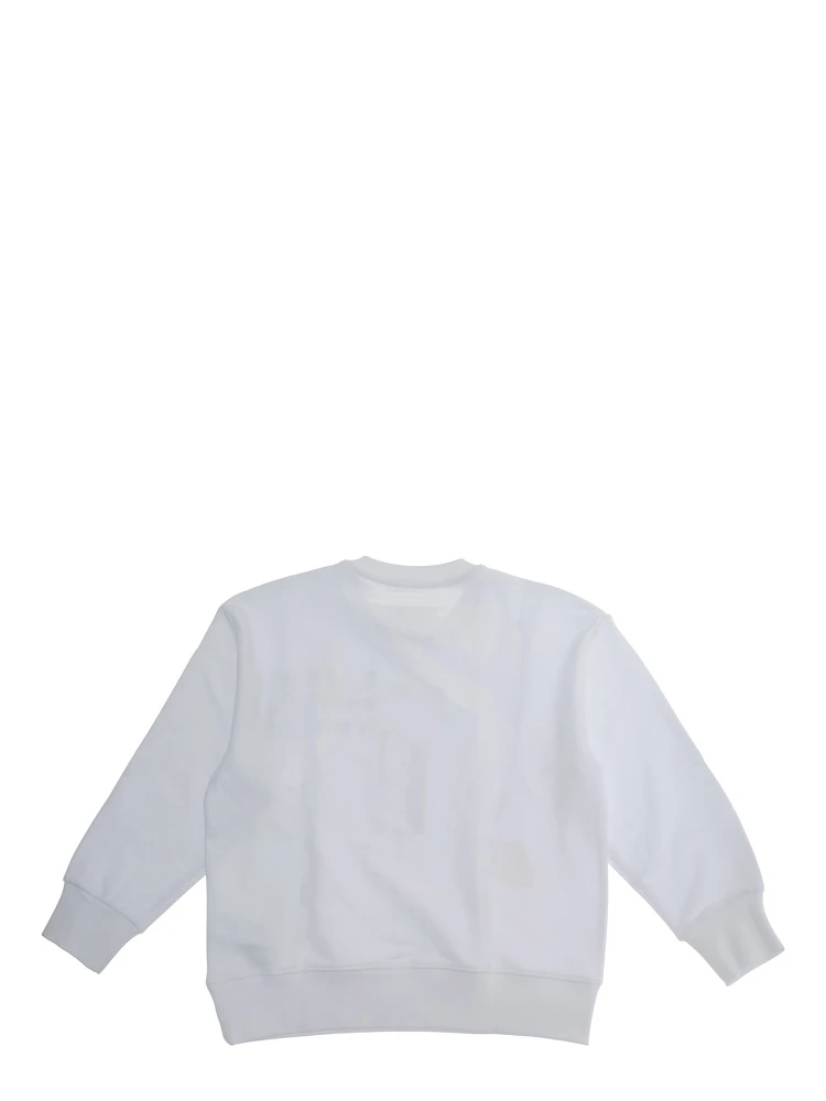 White Sweatshirt with Logo on the Front in Cotton Boy alternative