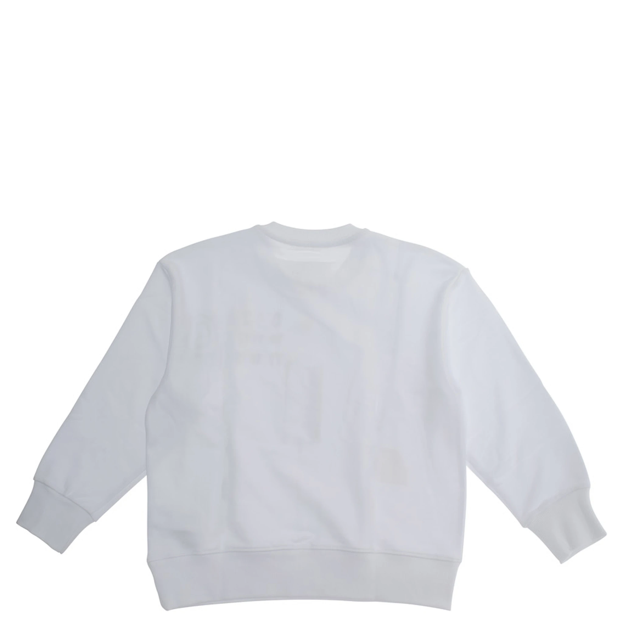 White Sweatshirt with Logo on the Front in Cotton Boy
