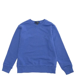 Blue Sweatshirt with Pony Embroidery on the Front in Cotton Boy
