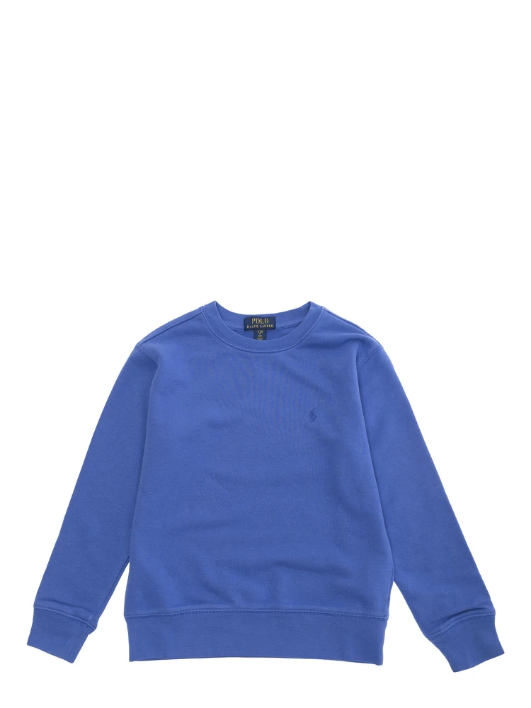 Blue Sweatshirt with Pony Embroidery on the Front in Cotton Boy