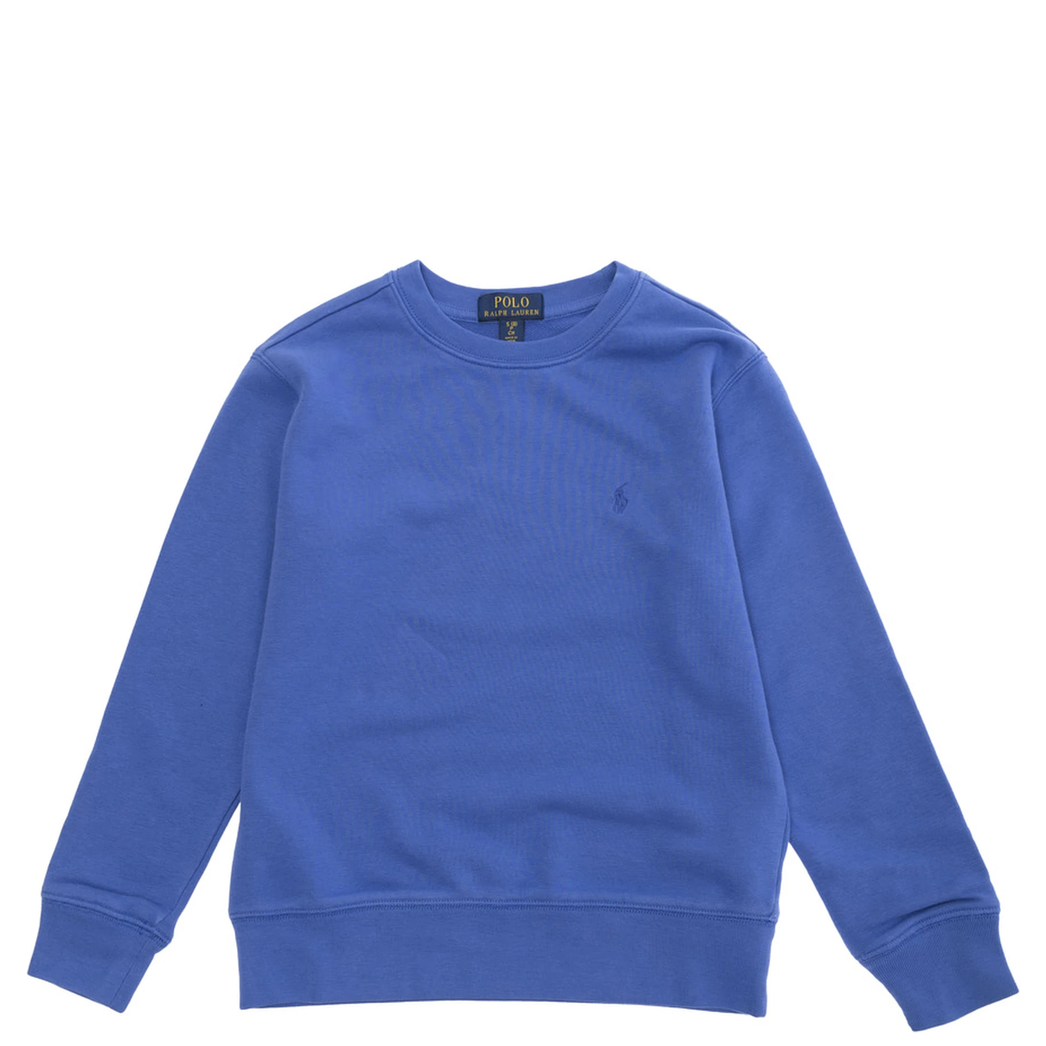 Blue Sweatshirt with Pony Embroidery on the Front in Cotton Boy