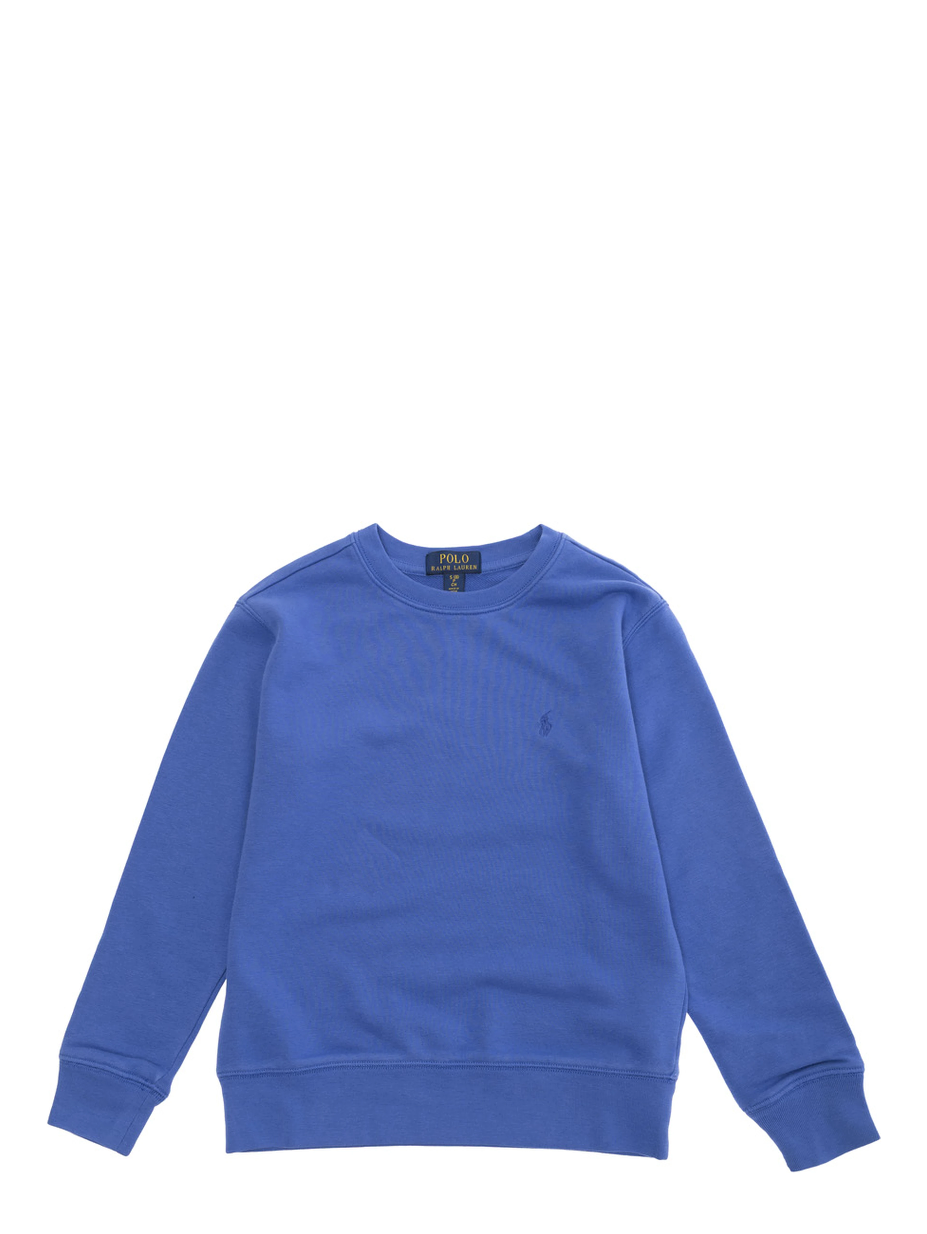 Blue Sweatshirt with Pony Embroidery on the Front in Cotton Boy