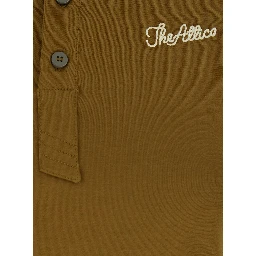 Green Polo Shirt with Classic Collar and Logo Lettering Embroidery on the Front in Cotton Jersey Woman