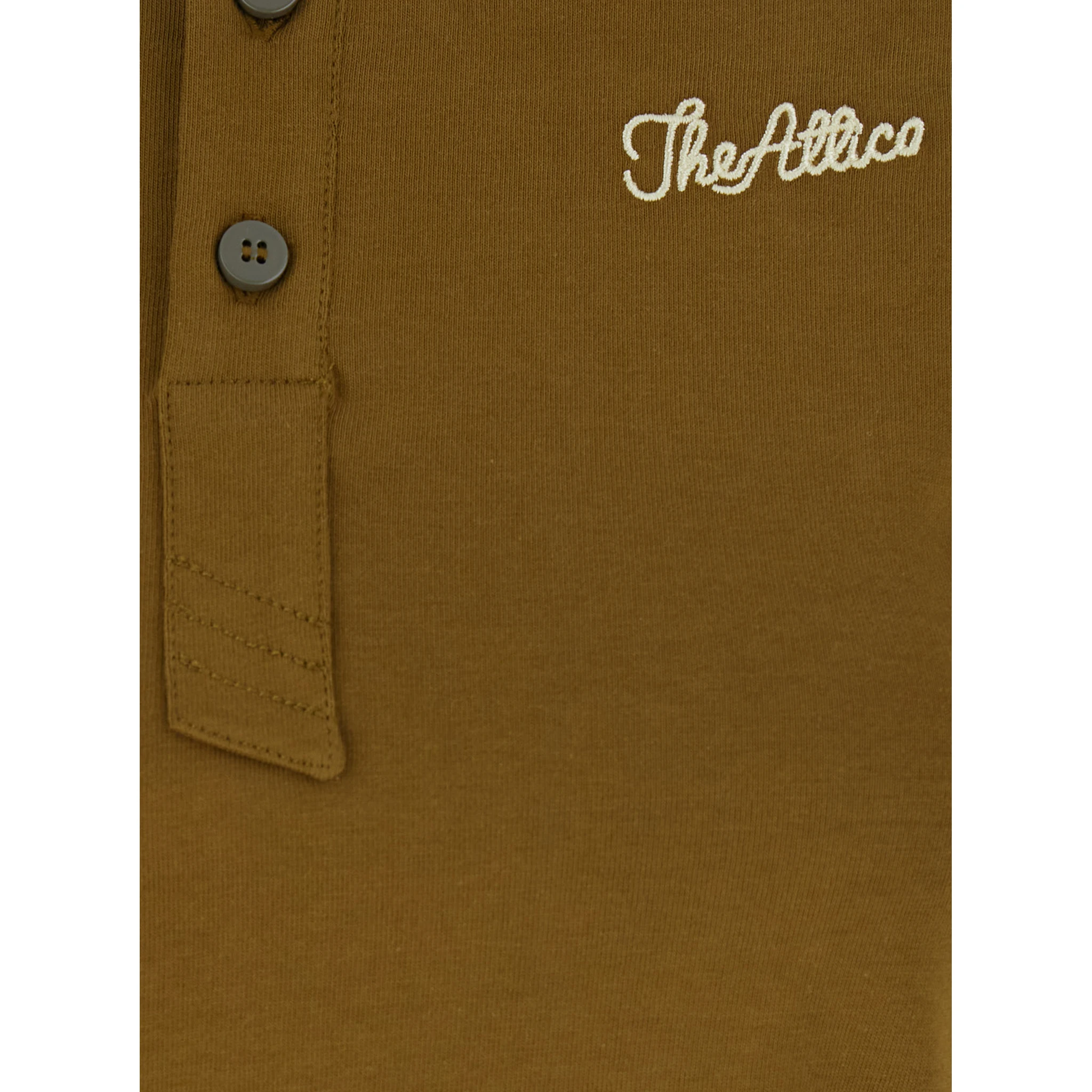 Green Polo Shirt with Classic Collar and Logo Lettering Embroidery on the Front in Cotton Jersey Woman