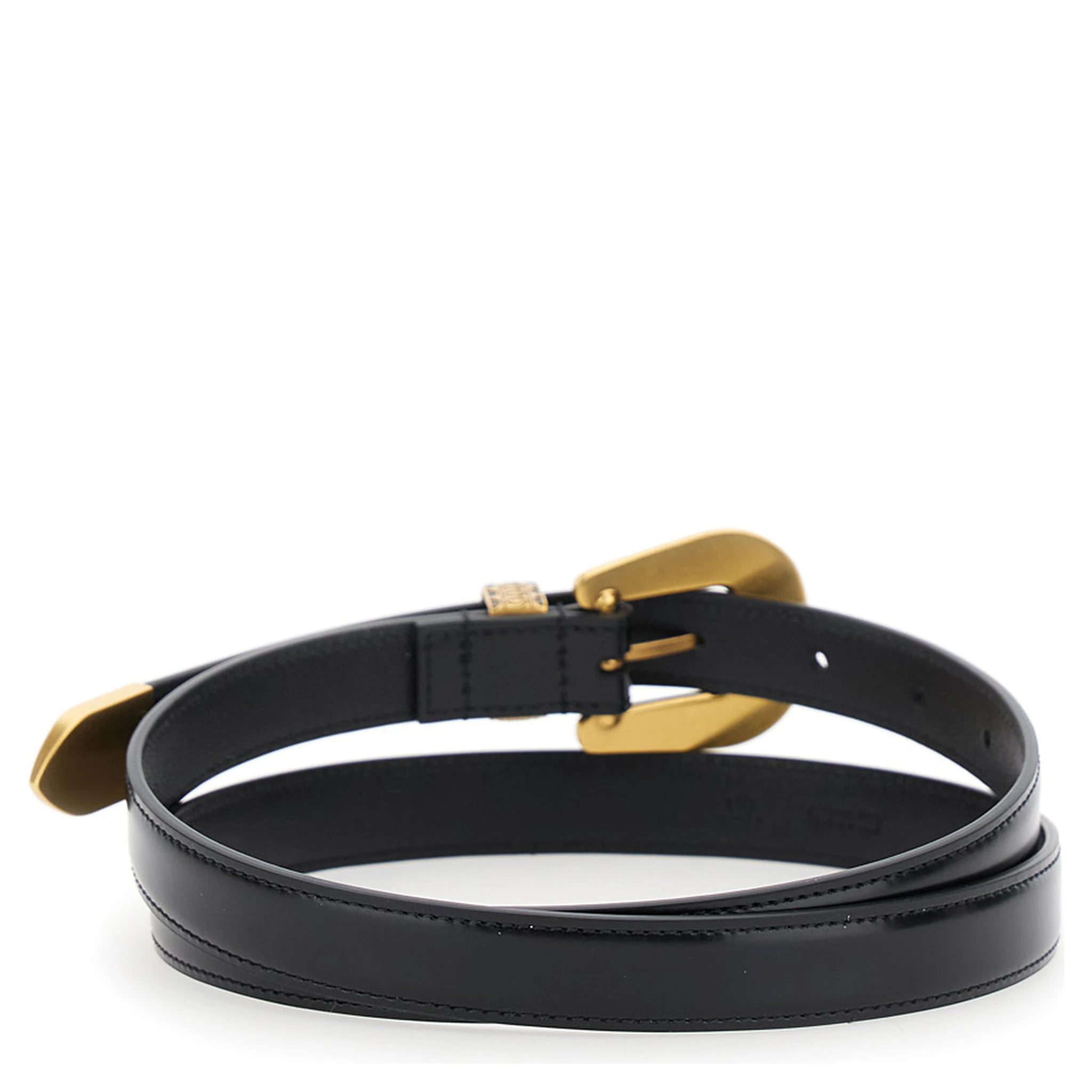 Black Belt with Embossed Details in Leather Man