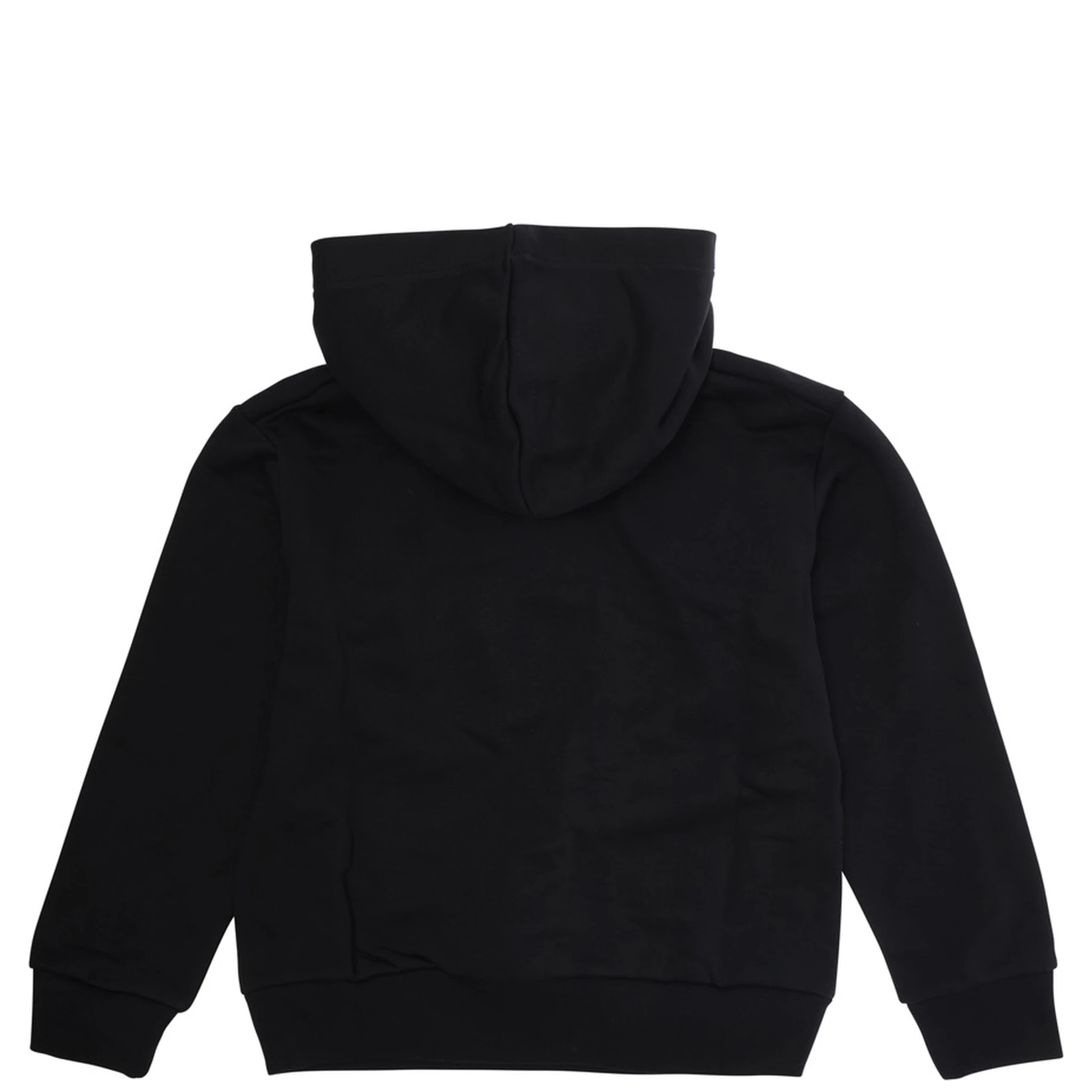 Black Sweatshirt with Hood and Maxi Logo Lettering on the Front in Cotton Boy