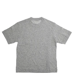 Grey Crewneck T-Shirt with Logo Lettering on the Front in Cotton Boy