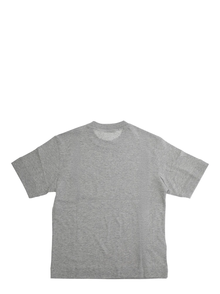 Grey Crewneck T-Shirt with Logo Lettering on the Front in Cotton Boy alternative