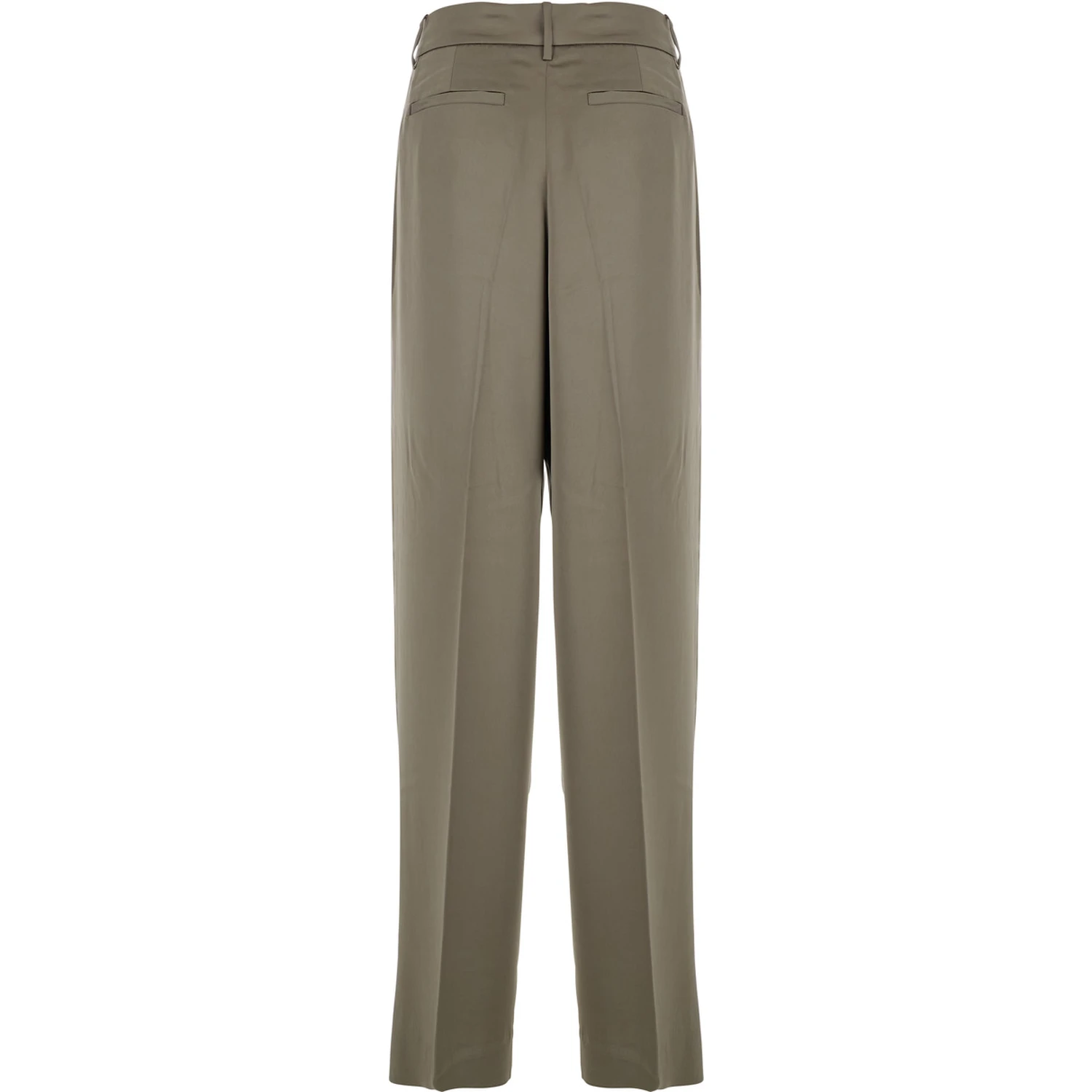 Brown Pants with Belt Loops and Wide Leg in Tech Fabric Woman