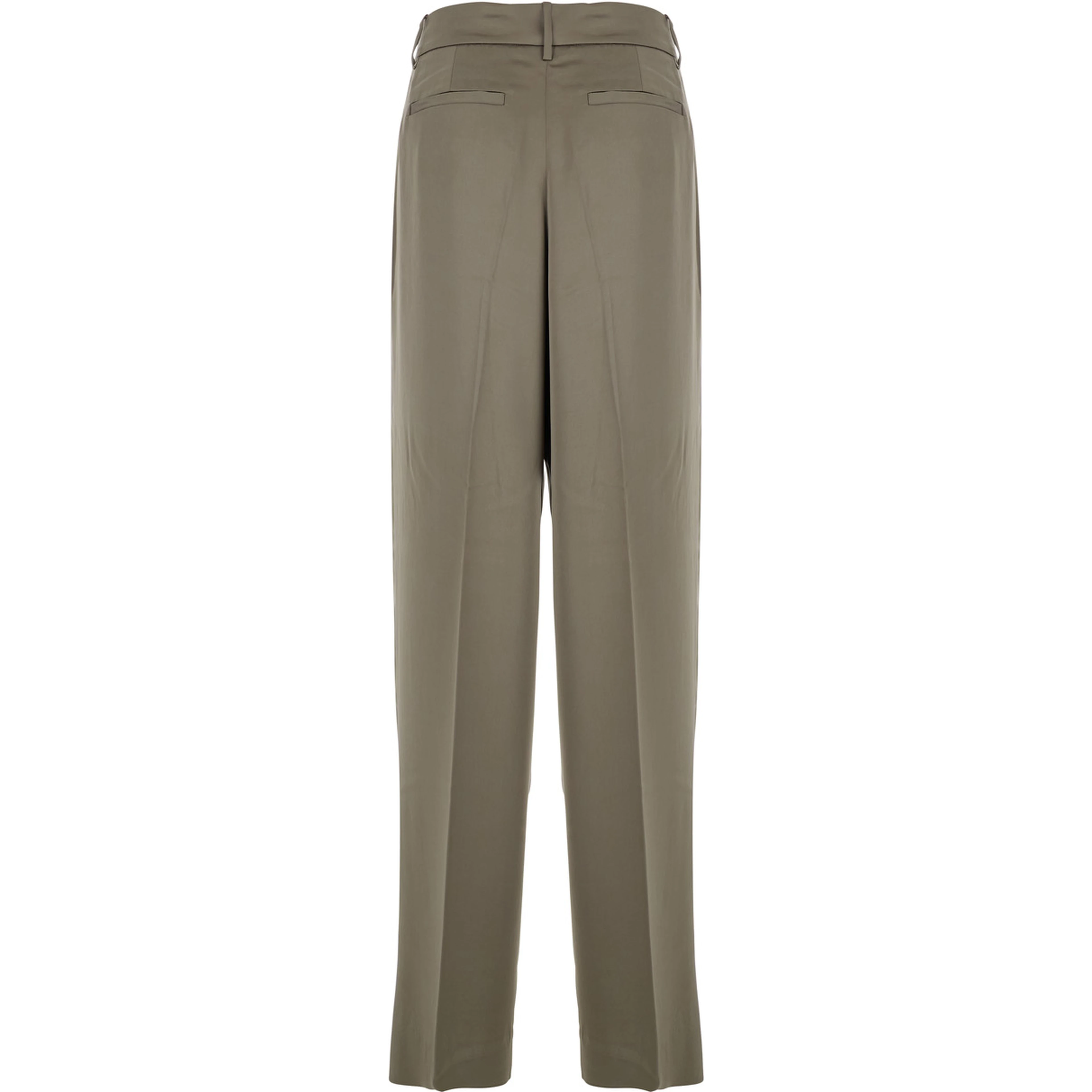 Brown Pants with Belt Loops and Wide Leg in Tech Fabric Woman
