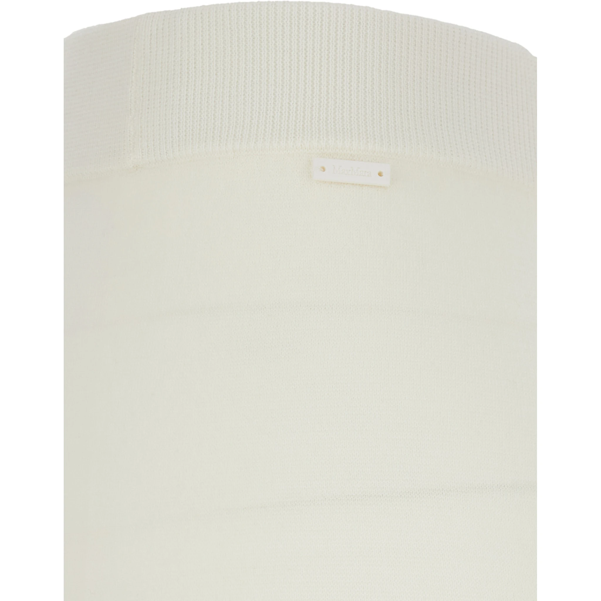 Nigeria White Pants with Elastic Waist and Wide Leg in Wool Woman