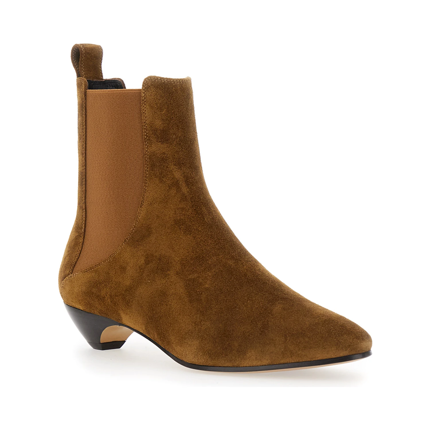 Allegra Chelsea Beige Ankle Boots with Elastic Panels in Suede Woman