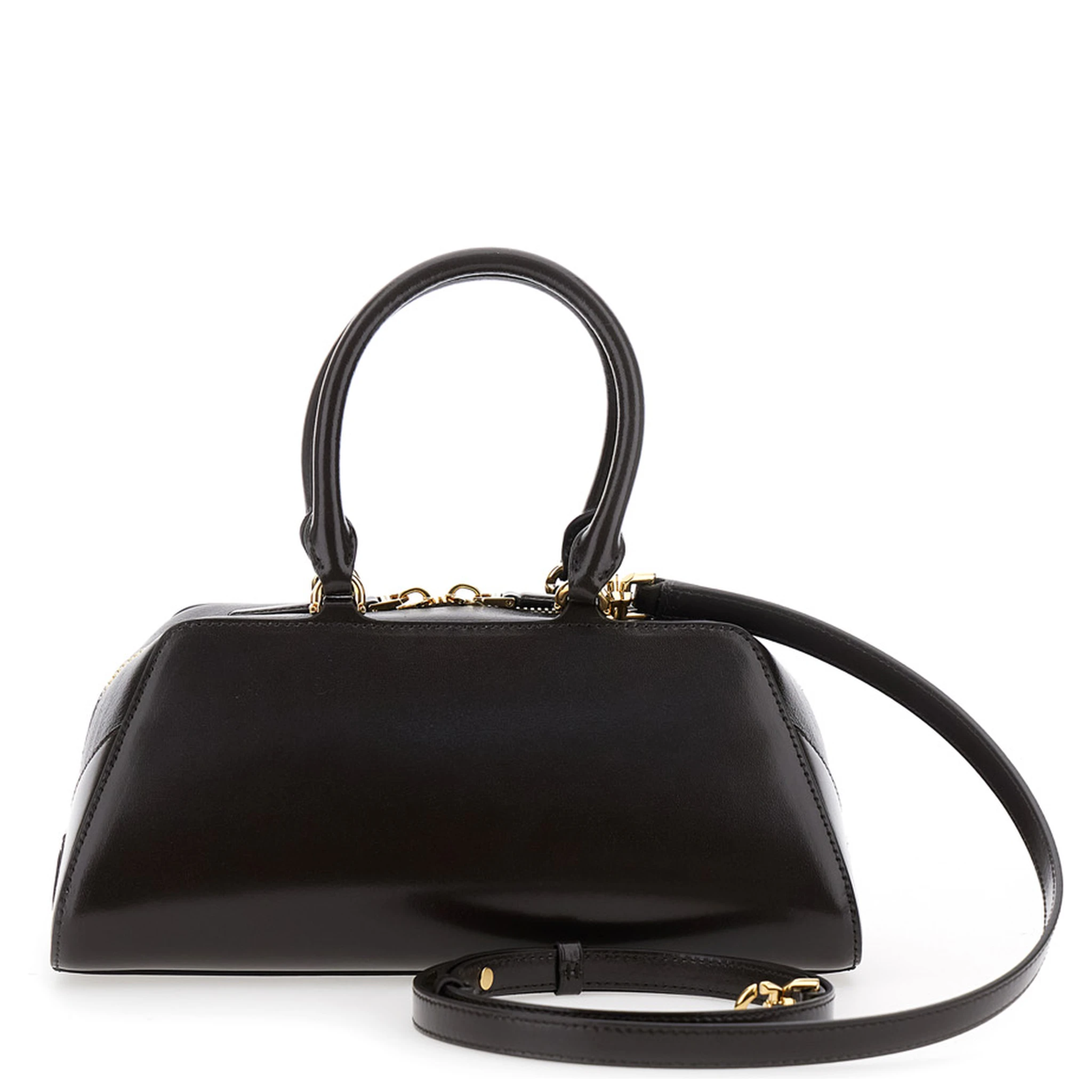 Antigona East West Brown Small Handbag with Adjustable and Removable Shoulder Strap and Logo Lettering on the Front in Leather Woman